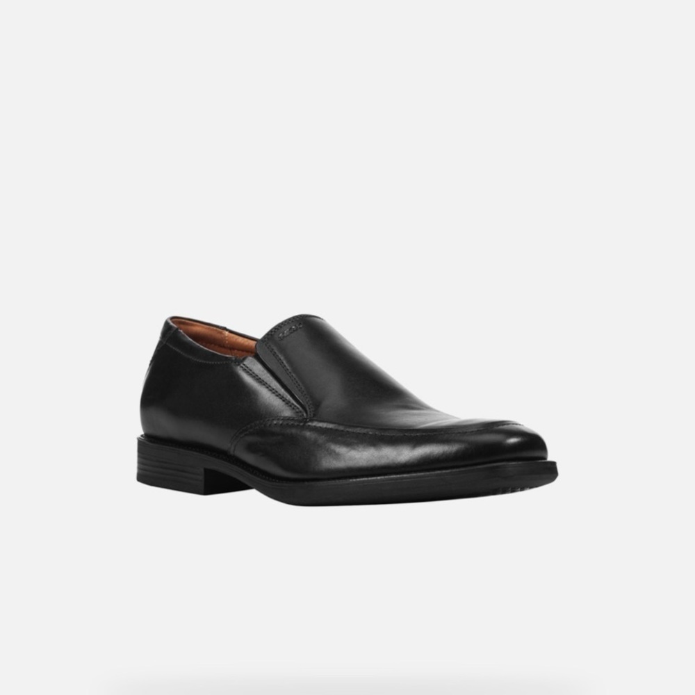 Black Leather Men's Loafers